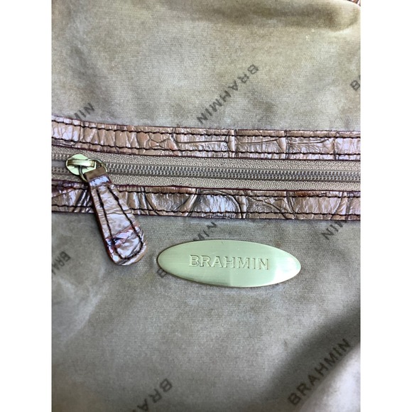 Brahmin Toasted Almond Anne Large Croc Tote Handmade purse bag - Picture 4 of 12